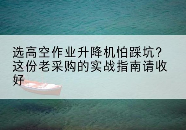荥经高空作业升降机厂家推荐-选高空作业升降机怕踩坑？这份老采购的实战指南请收好