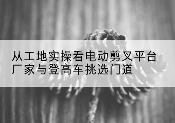 荥经电动剪叉升降平台厂家-从工地实操看电动剪叉平台厂家与登高车挑选门道